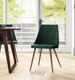 NEW Maidste Velvet Upholstered Dining Chair with BLACK Legs (Set of 2)