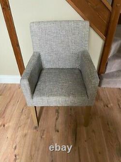 NEXT Dining Chairs 4. Boucle Weave Light Dove Upholstery