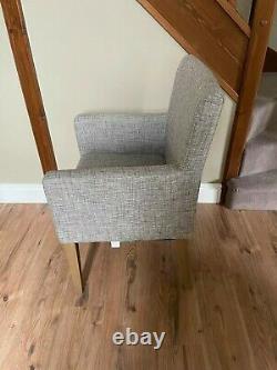 NEXT Dining Chairs 4. Boucle Weave Light Dove Upholstery