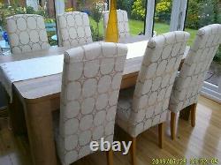 NEXT Extending Dining Table, Six Upholstered Chairs and Matching Armchair