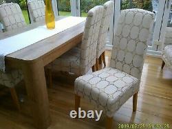 NEXT Extending Dining Table, Six Upholstered Chairs and Matching Armchair