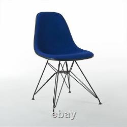 Navy Blue Herman Miller Original Eames Upholstered DSR Side Shell Chair