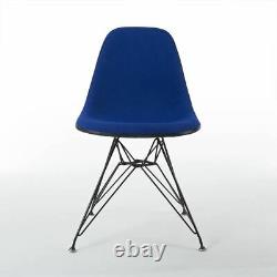 Navy Blue Set (6) Herman Miller Original Eames Upholstered DSR Side Shell Chairs