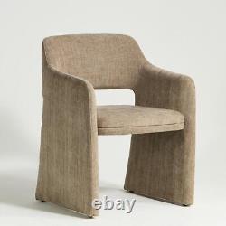 Nevad Dining Chair Fully Upholstered Fabric Padded Seat with Block Frame