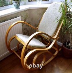 New Bentwood Thonet Rocking Chair Padded Seat Birch Living Bed Room Conservatory