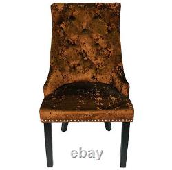New Copper Crushed Velvet Knocker Back Windsor Dining Accent Chair Button Fabric