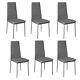 New Set Of 1-6pcs Dining Chairs Padded Seat High Back Metal Legs Home Furniture