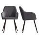 New Set Of 2 Dining Chairs Padded Seat High Back Metal Legs Velvet/faux