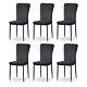 New Set Of 4/6 Dining Chairs Padded Seat High Back Metal Legs Home Furniture