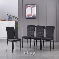 New Set of 4/6 Dining Chairs Padded Seat High back Metal Legs Home Furniture