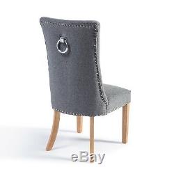 New Wool Siena Upholstered Dining Chair with Chrome Stud & Chrome Hoop EGB81-WH