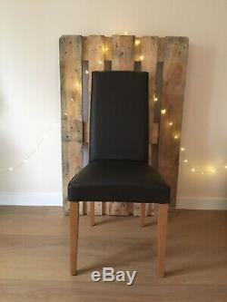 Next Premium Real Leather & Solid Oak Upholstered Dining Chairs X4 RP£299each