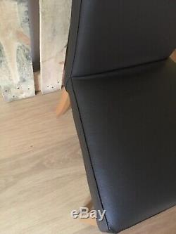 Next Premium Real Leather & Solid Oak Upholstered Dining Chairs X4 RP£299each