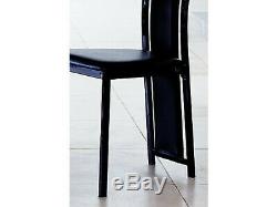 Noir Extending Dining Table & 6 Black/Chrome Upholstered Chairs