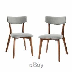 Norden Home Ronald Upholstered Dining Chair Set of 2 Light Grey