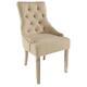 Oatmeal Pair Of Stella Solid Larch Wood Dining Chairs Upholstered Fabric Seat