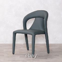 Ocean Green Fully Upholstered Dining Chair Faux Leather Easy Clean