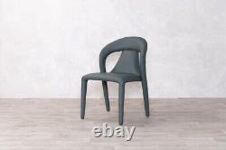 Ocean Green Fully Upholstered Dining Chair Faux Leather Easy Clean