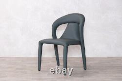 Ocean Green Fully Upholstered Dining Chair Faux Leather Easy Clean