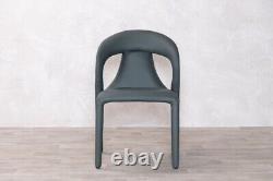 Ocean Green Fully Upholstered Dining Chair Faux Leather Easy Clean