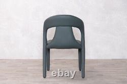 Ocean Green Fully Upholstered Dining Chair Faux Leather Easy Clean