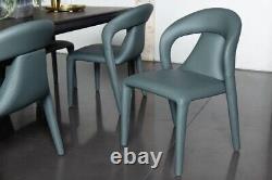 Ocean Green Fully Upholstered Dining Chair Faux Leather Easy Clean