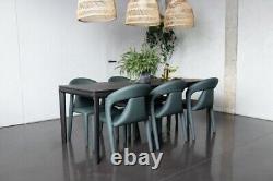 Ocean Green Fully Upholstered Dining Chair Faux Leather Easy Clean