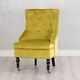 Ochre Mustard Yellow Velvet Antique Upholstered Occasional Bedroom Chair (gb455)