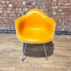 Orange Yellow Vinyl Herman Miller Original Vintage Eames DAX Dining Arm Chair