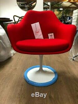 Original Knoll Saarinen Tulip Armchair fully upholstered red fabric