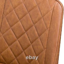 Oslo Tan Dining Chair Upholstered Cafe Restaurant Leather Scandi Contemporary