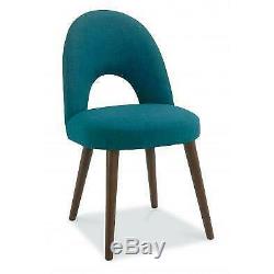 Oslo Walnut Upholstered Teal Dining Chair
