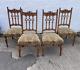 Project, Set Of 4 Wooden Dining Chairs, Upholstered Seat Pads