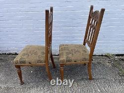 PROJECT, Set of 4 Wooden Dining Chairs, Upholstered Seat Pads
