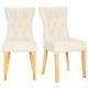 Pu Leather Dining Chairs Buttoned Angel Wings Back Upholstered Chair Modern Seat