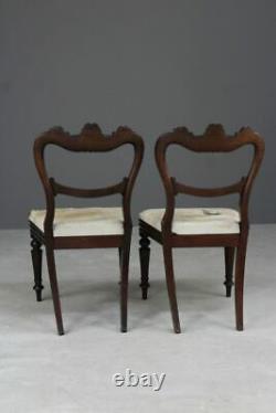 Pair Antique Victorian Mahogany Dining Chairs