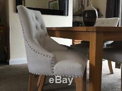 Pair Chatsworth Camberwell Natural Linen Upholstered Dining Chair Set of 2