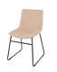 Pair Dining Chairs Sand Metal Legs Furniture Modern Fabric Upholstered