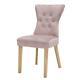 Pair Of Dining Chair Velvet Upholstered Back Naples Dining Room Blush Pink