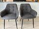 Pair Of Next Monza Faux Leather Upholstered Dining Chairs Cole Arm Dark Grey