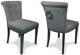 Pair Regal Sandringham Grey Linen Style Upholstered Dining Or Accent Chair