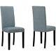 Pair Of 2 Fabric Dining Chairs In Grey With Black Legs