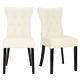 Pair Of 2 Upholstered Dining Chairs Pu Leather Seat Kitchen Chair Buttoned Zh165