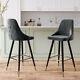 Pair Of Bar Stools Upholstered Seat Dining Bar Chairs Kitchen Island Barstools