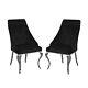 Pair Of Black Velvet Dining Chairs With Chrome Legs Vida Living Csa-111-bk-bd
