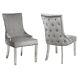 Pair Of Button Back Grey Velvet Dining Chairs Jade Boutique Jad026