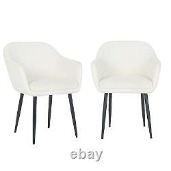 Pair of Cream Boucle Dining Chairs Ally