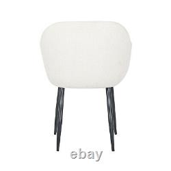 Pair of Cream Boucle Dining Chairs Ally