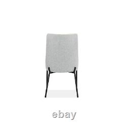Pair of Light Grey Fabric Dining Chairs Modern Camilla KAR002