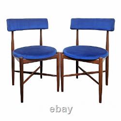 Pair of Mid Century V. B Wilkins G Plan Fresco Blue Upholstered Dining chairs